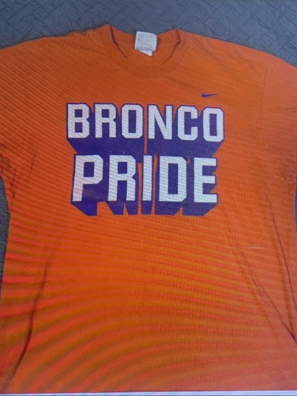 Nike Orange 'Bronco Pride' Short Sleeve Tee